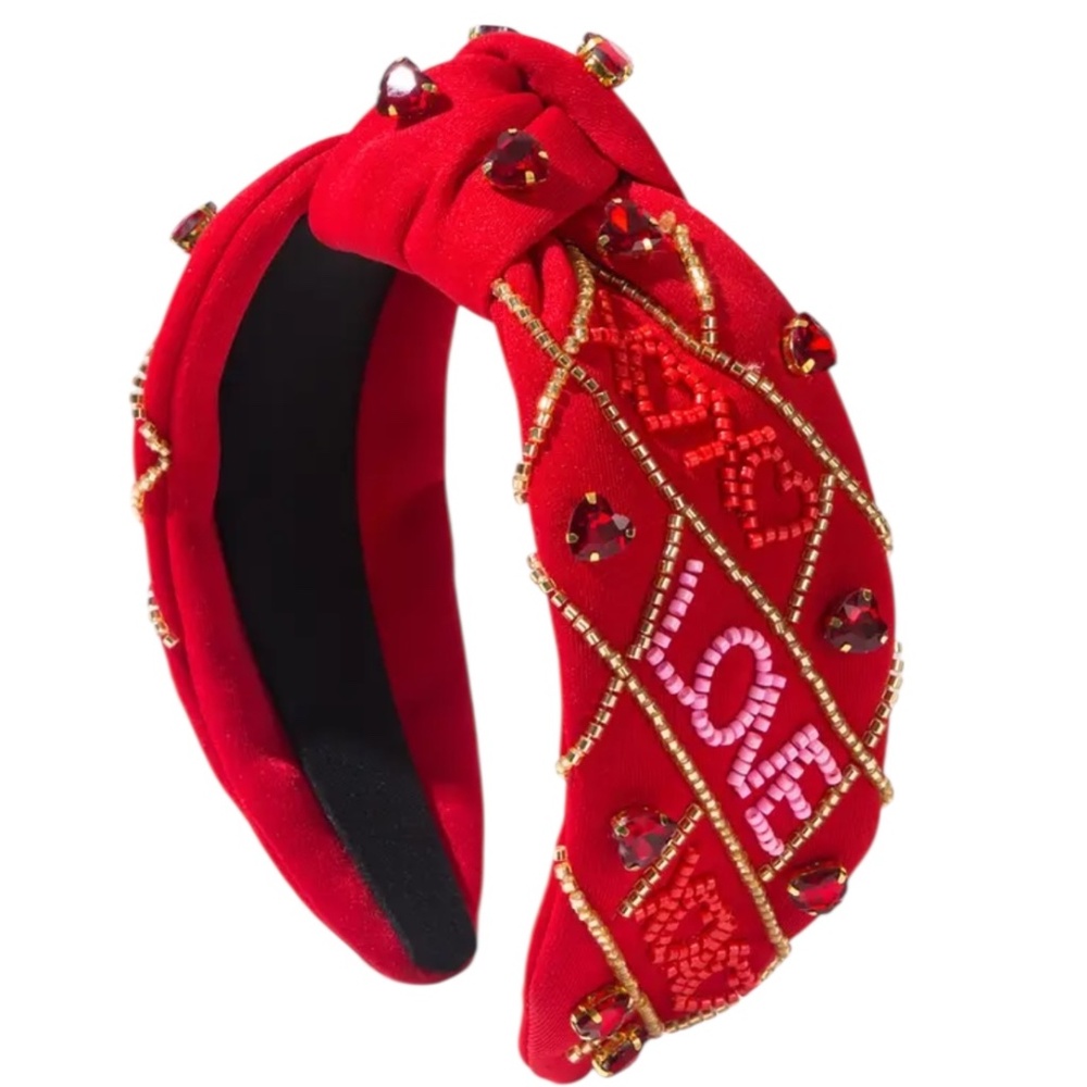 Red Beaded Valentine Headband